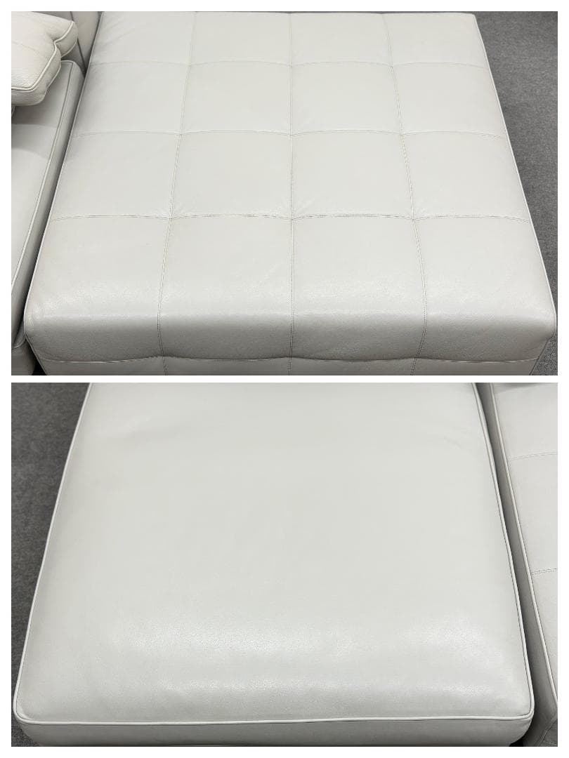 Minotti/ローレンス　システムソファ&オットマン　レザー　グレー/ベージュ