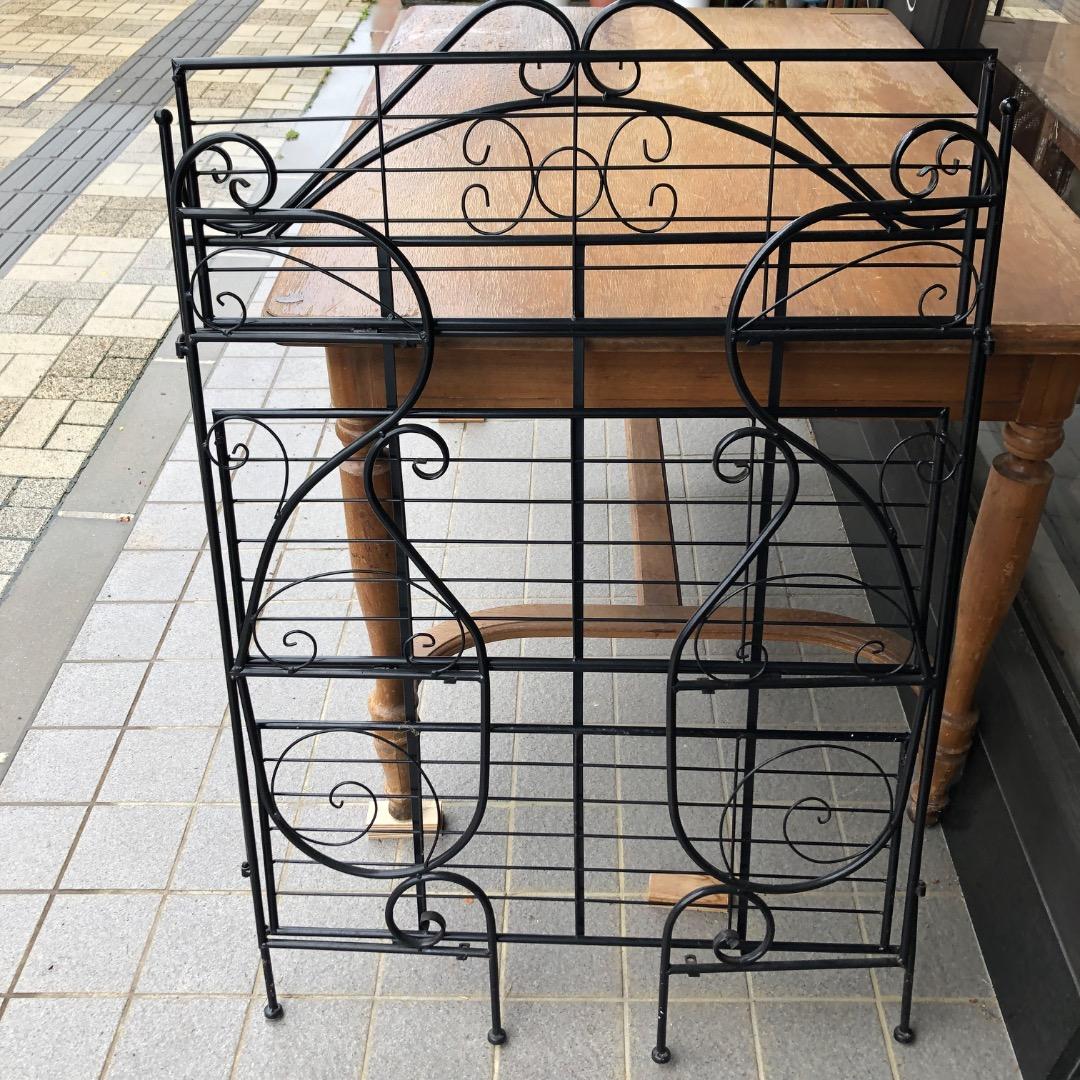 【折りたたみ収納可能】アイアン製　スチールラック 3段　棚　ラック　収納