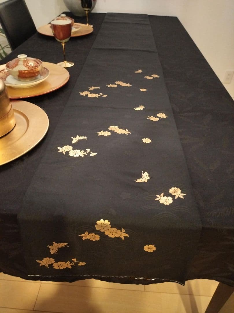 A942☆逸品‼️全通帯‼️ひな祭り‼️袋帯正絹テーブルランナー2m14cm