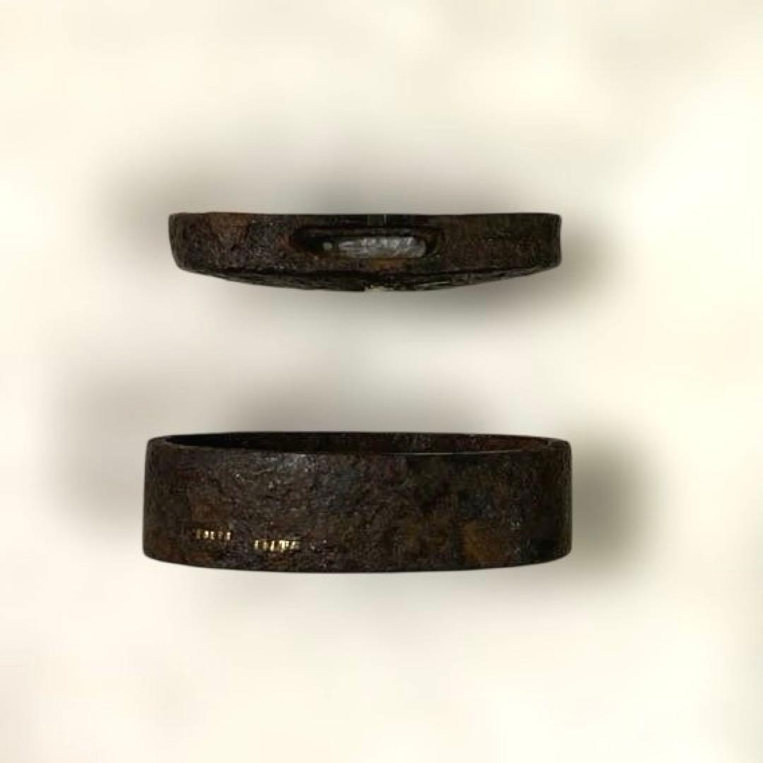 B-75 縁頭 金象嵌 武具 刀装具 骨董品 時代物 日本 美術品 工芸