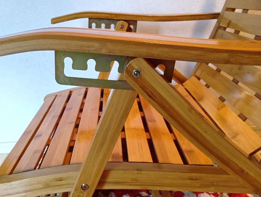 竹製 ロッキングチェア リクライニング 折りたたみ式 マッサージ底板付き