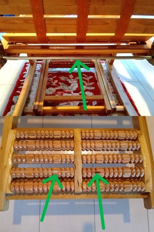 竹製 ロッキングチェア リクライニング 折りたたみ式 マッサージ底板付き