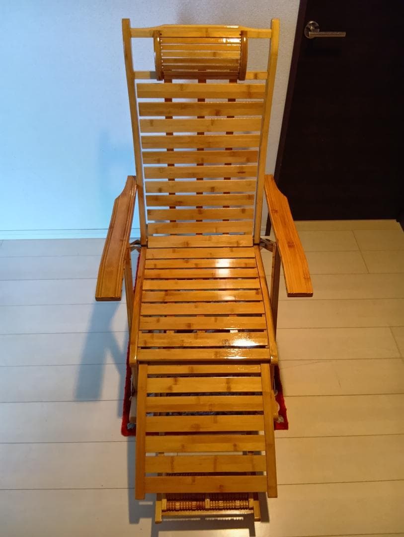 竹製 ロッキングチェア リクライニング 折りたたみ式 マッサージ底板付き