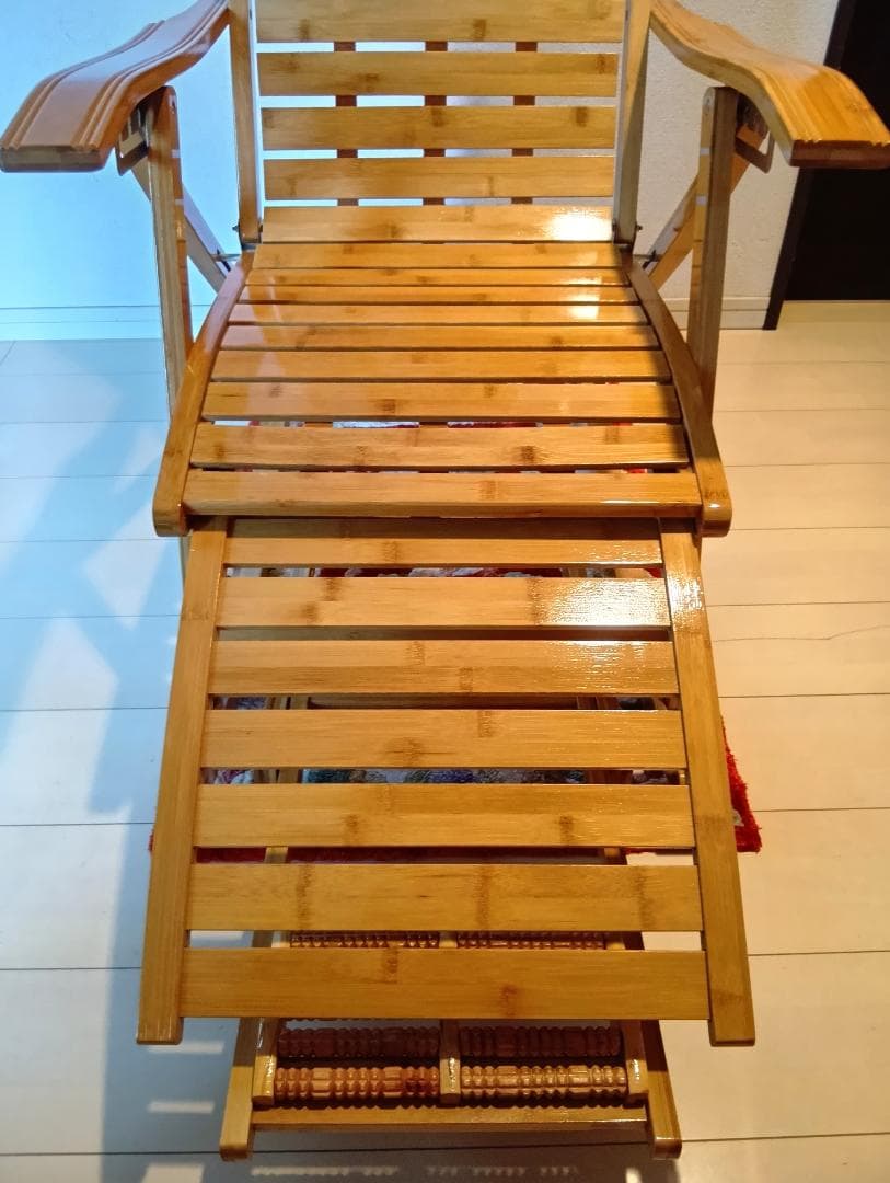 竹製 ロッキングチェア リクライニング 折りたたみ式 マッサージ底板付き