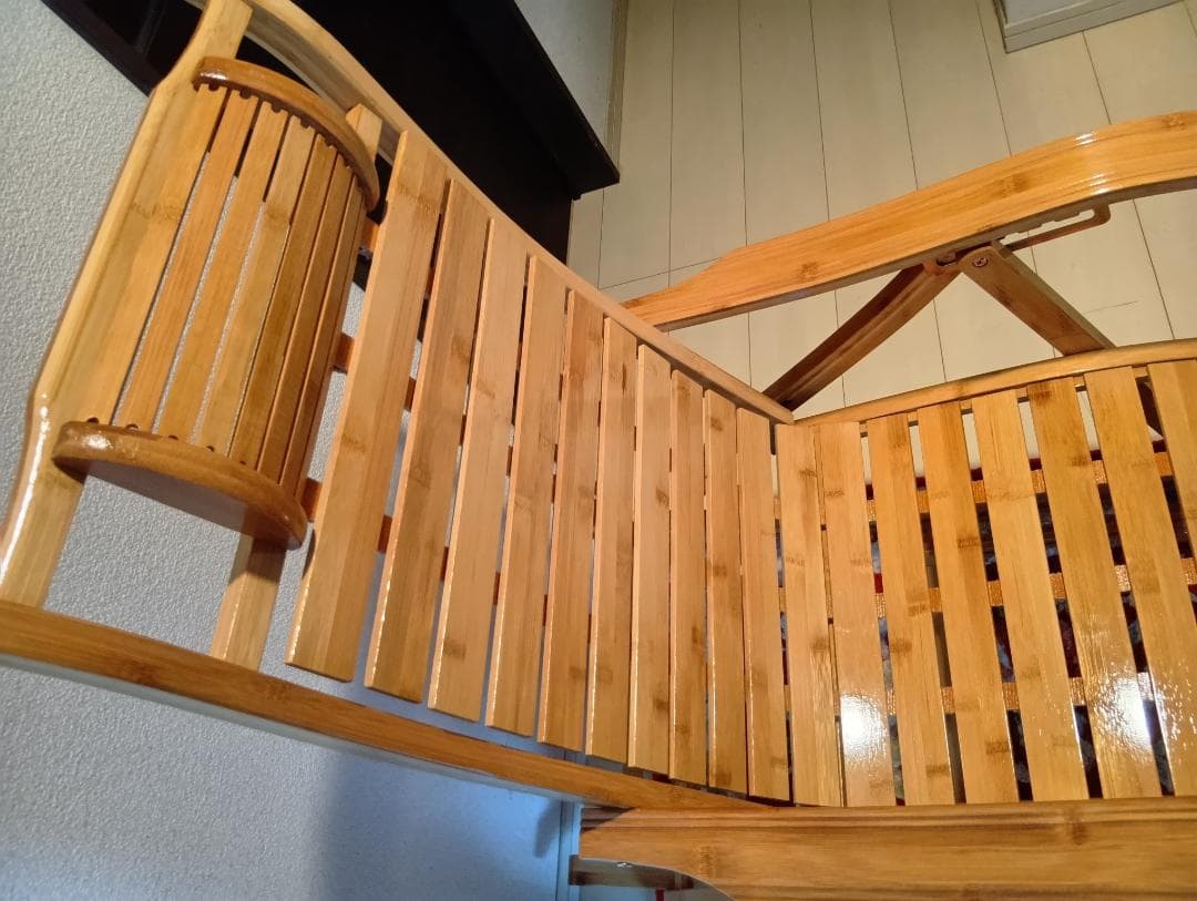 竹製 ロッキングチェア リクライニング 折りたたみ式 マッサージ底板付き