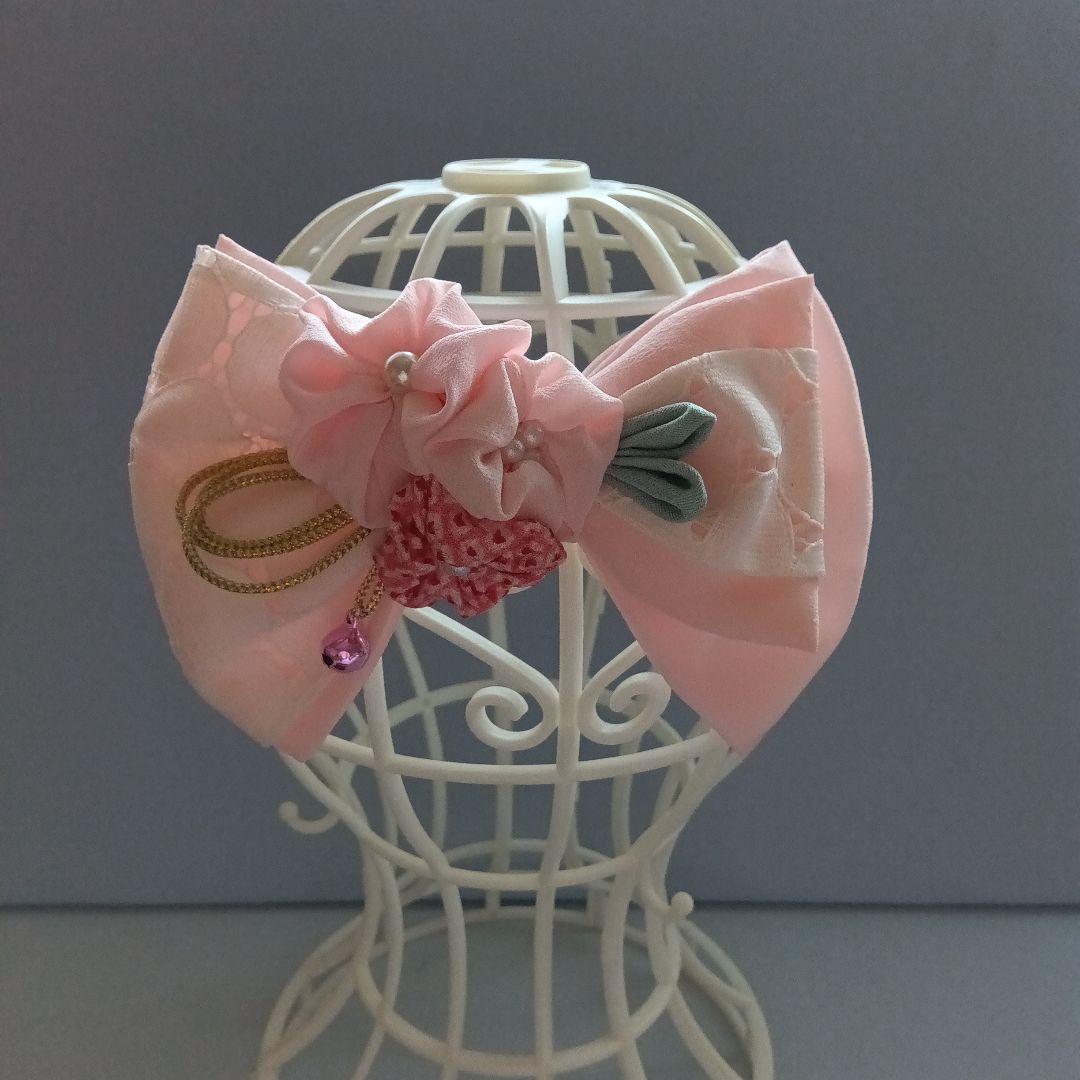 【七五三No.40】レースりぼん（淡桃☓レース）