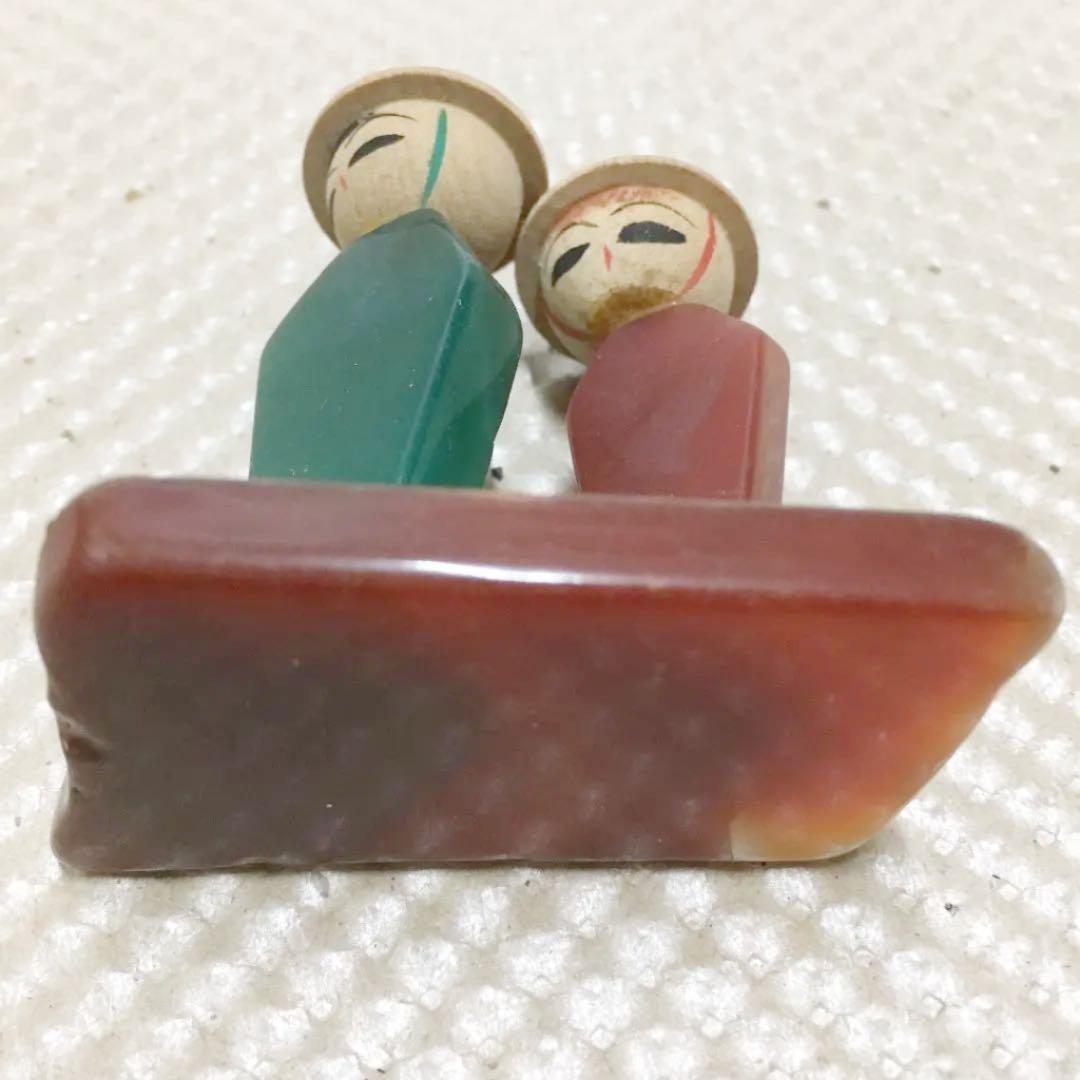 0651　こけし 置物 カラーストーン