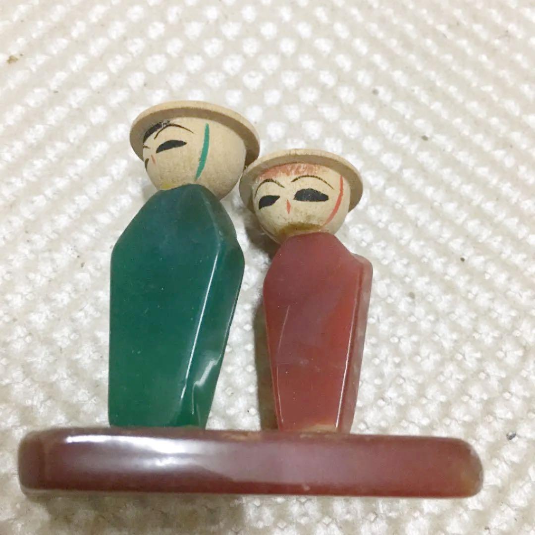 0651　こけし 置物 カラーストーン