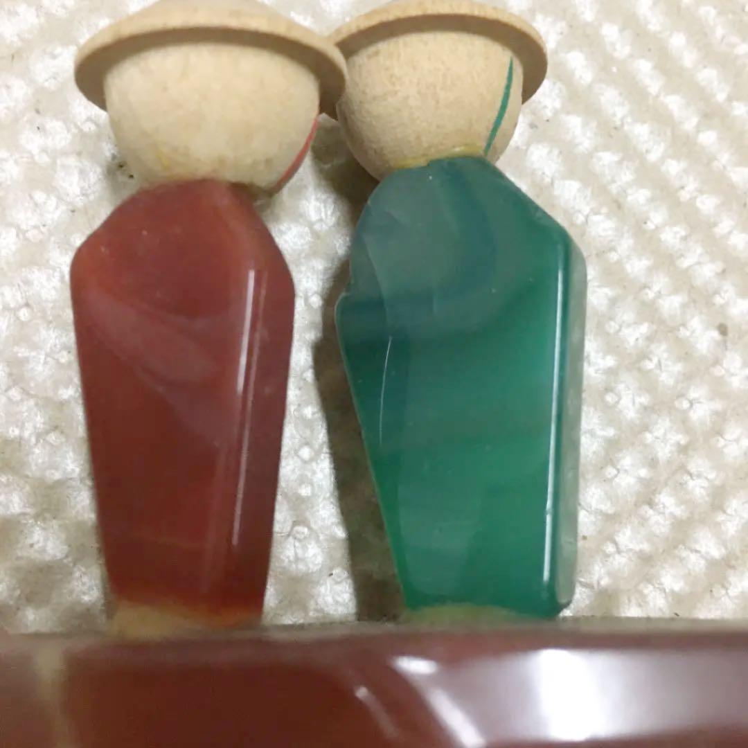 0651　こけし 置物 カラーストーン