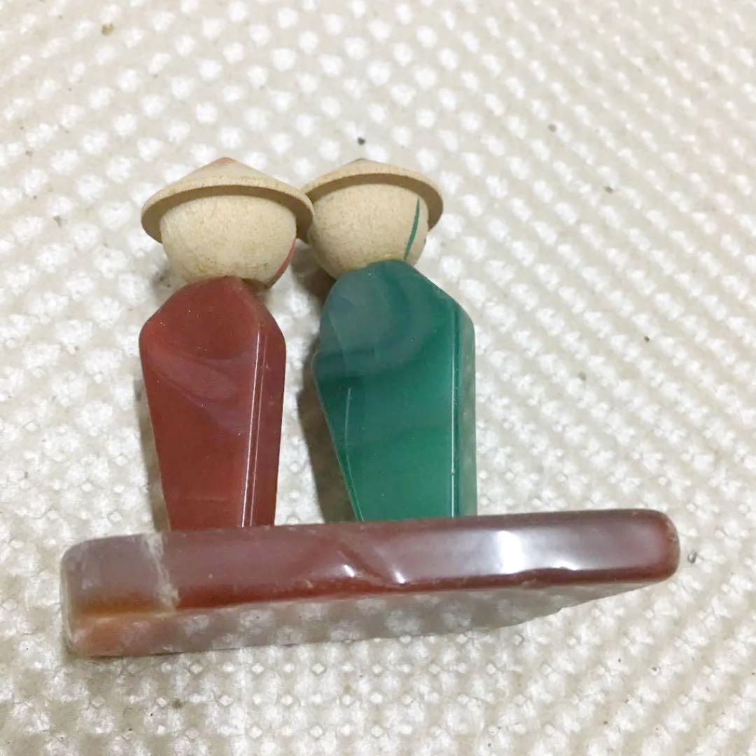 0651　こけし 置物 カラーストーン