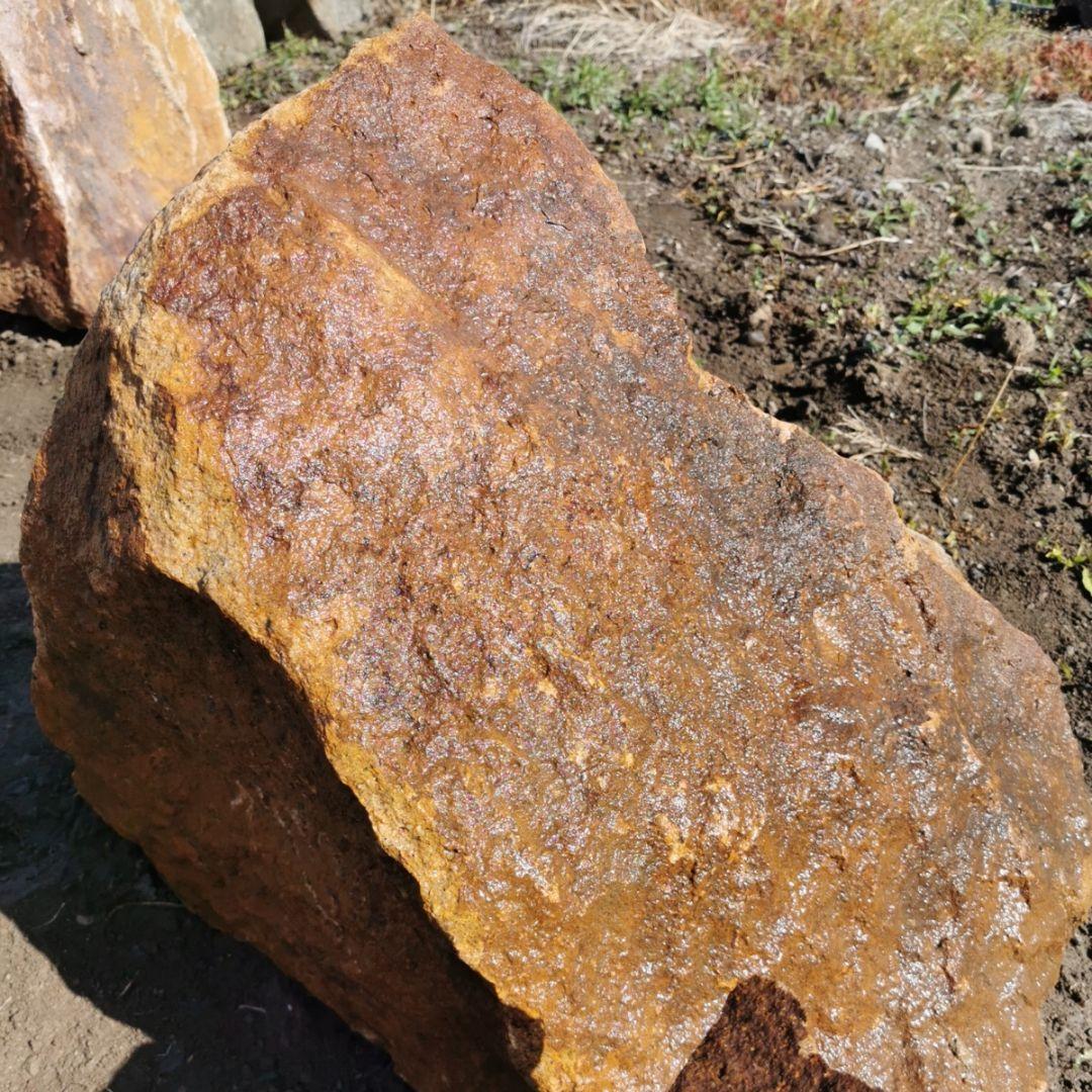 新潟産　黃華石　3石セット　庭石　石　庭　ガーデニング　置物　オブジェ