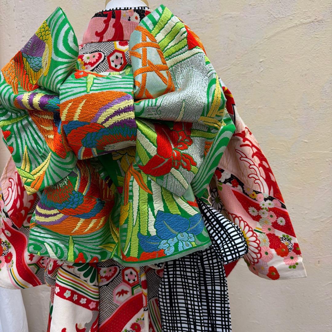 No.k003七五三 7歳 着物 フルセット レトロ柄 - メルカリ