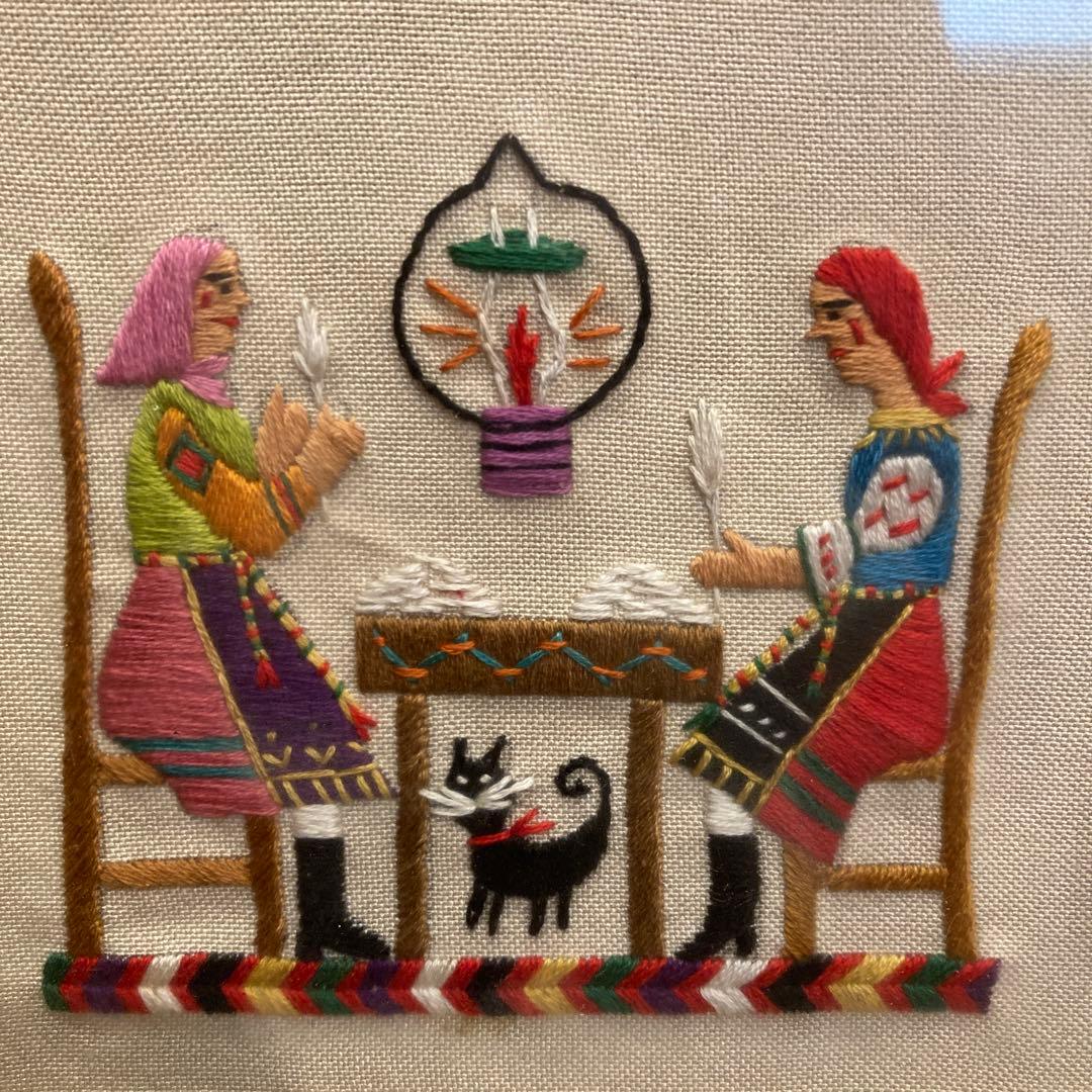 ハンガリー刺繍絵　壁掛け