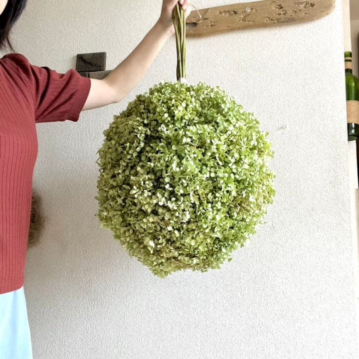 アナベル紫陽花フライングボールリース