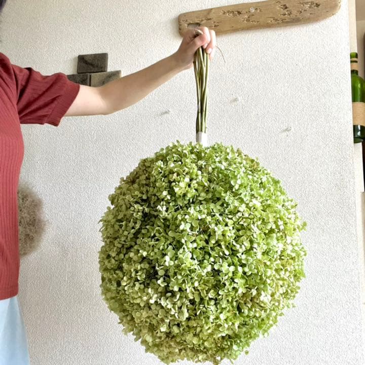 アナベル紫陽花フライングボールリース
