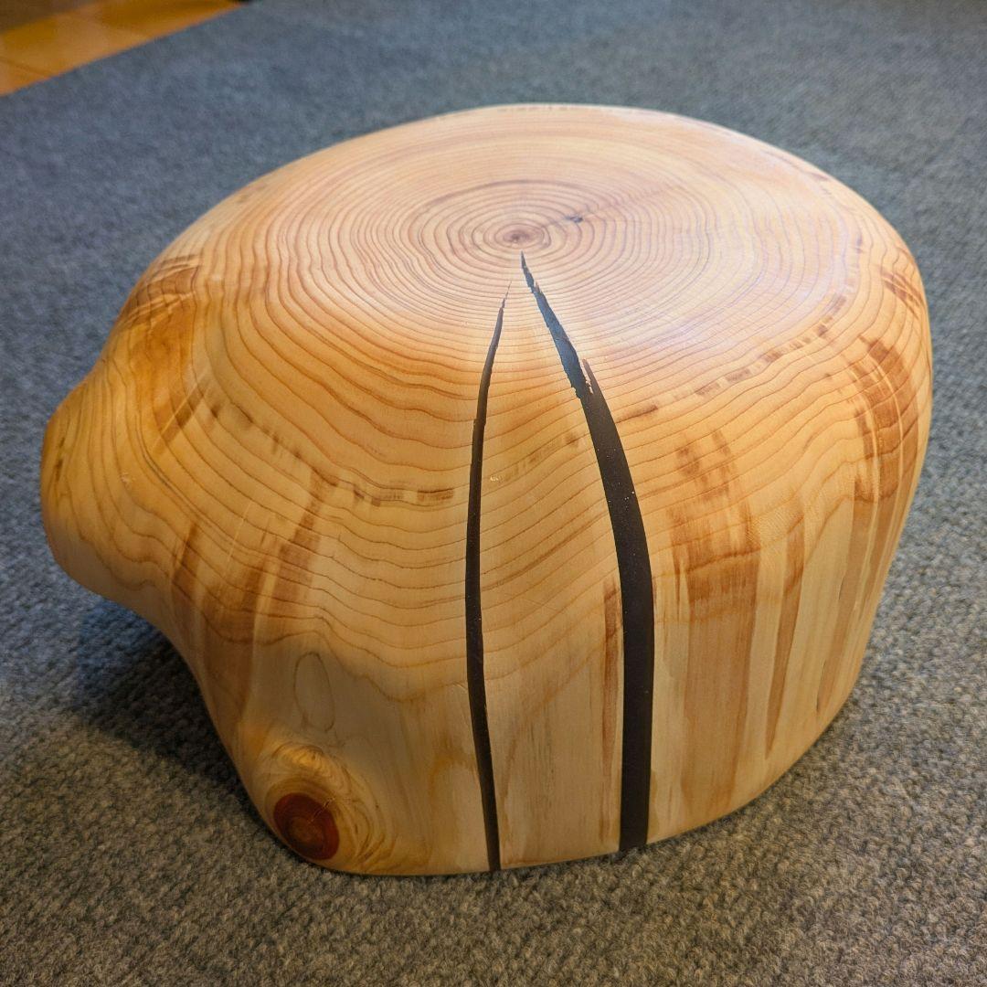 檜　丸太　輪切り　高さ約15㎝