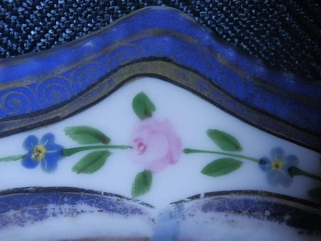 オールドノリタケ　皿　湖水風景　夕暮れ時　21x25x7 cm 　１９１０年