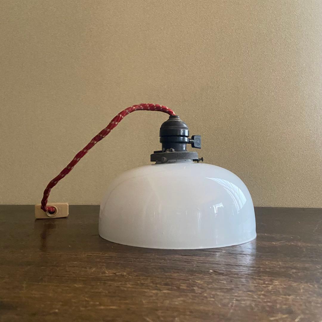 大正ロマン　電笠　天井照明　乳白ガラス　和モダン　アンティーク