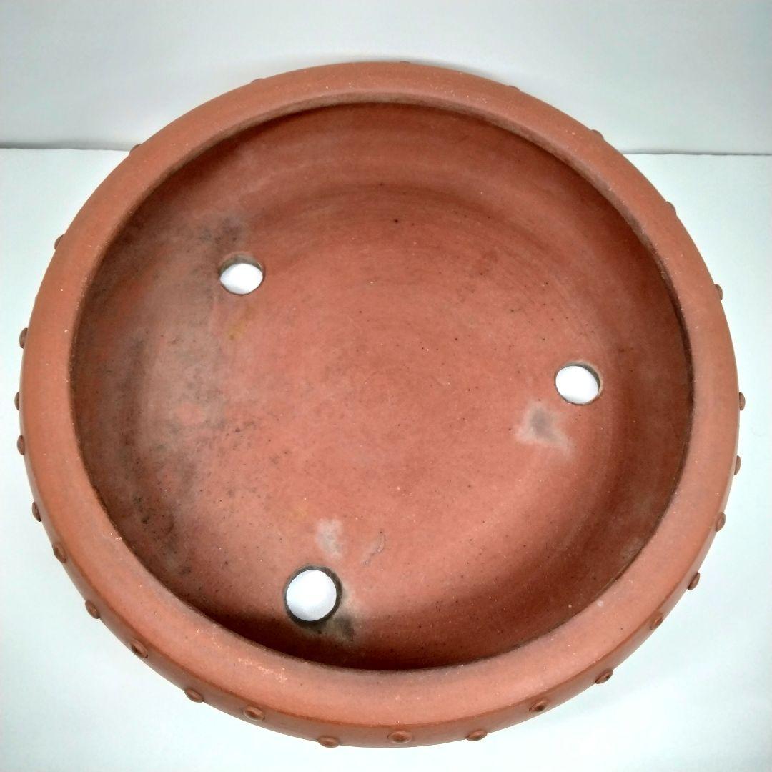 Ｔ182-1 中国 紫砂鉢 中国宜興 太鼓式 盆栽鉢 直径30cm　A