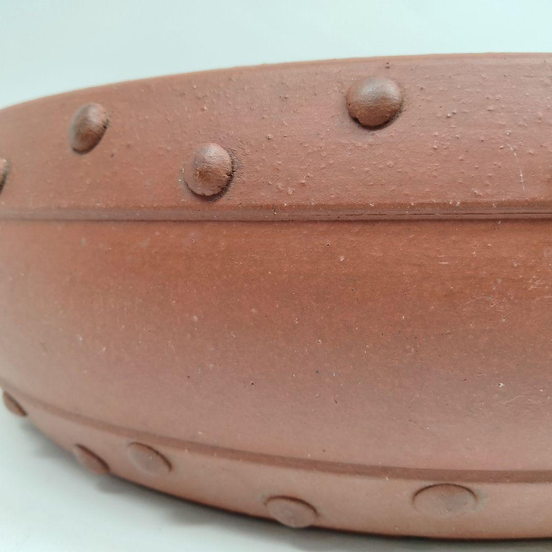 Ｔ182-1 中国 紫砂鉢 中国宜興 太鼓式 盆栽鉢 直径30cm　A