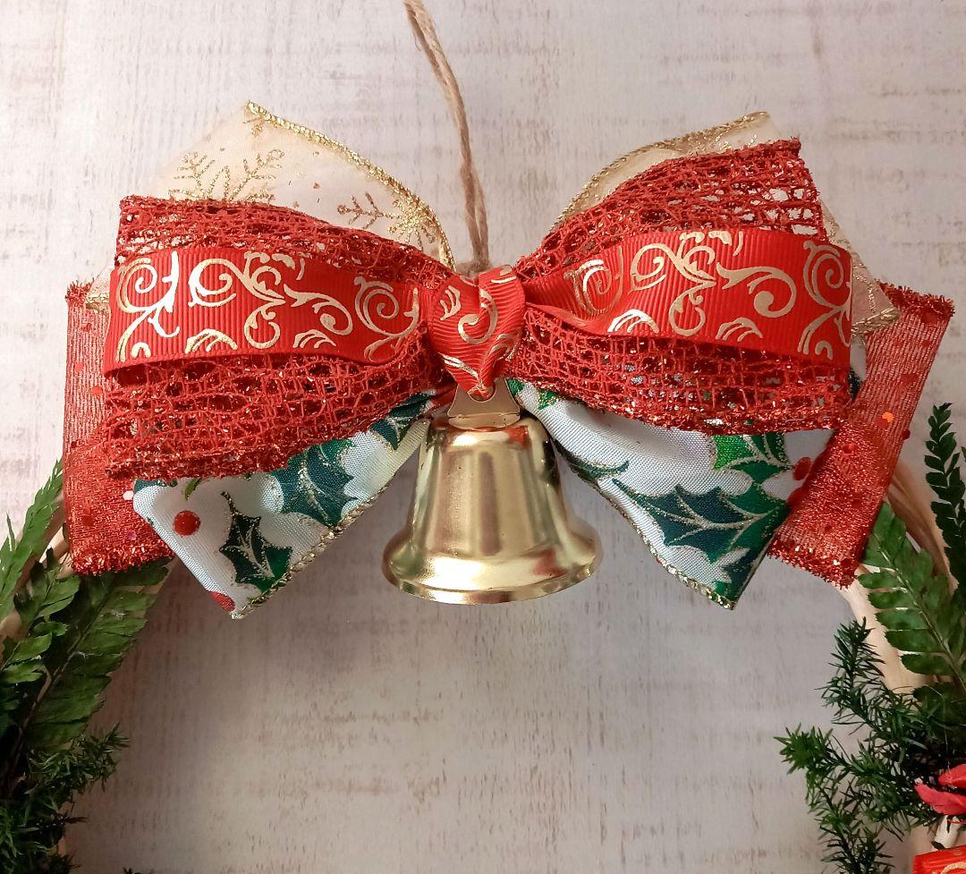 わりと大きめ⸜❤︎⸝‍真っ赤なバラのキラキラクリスマスリース