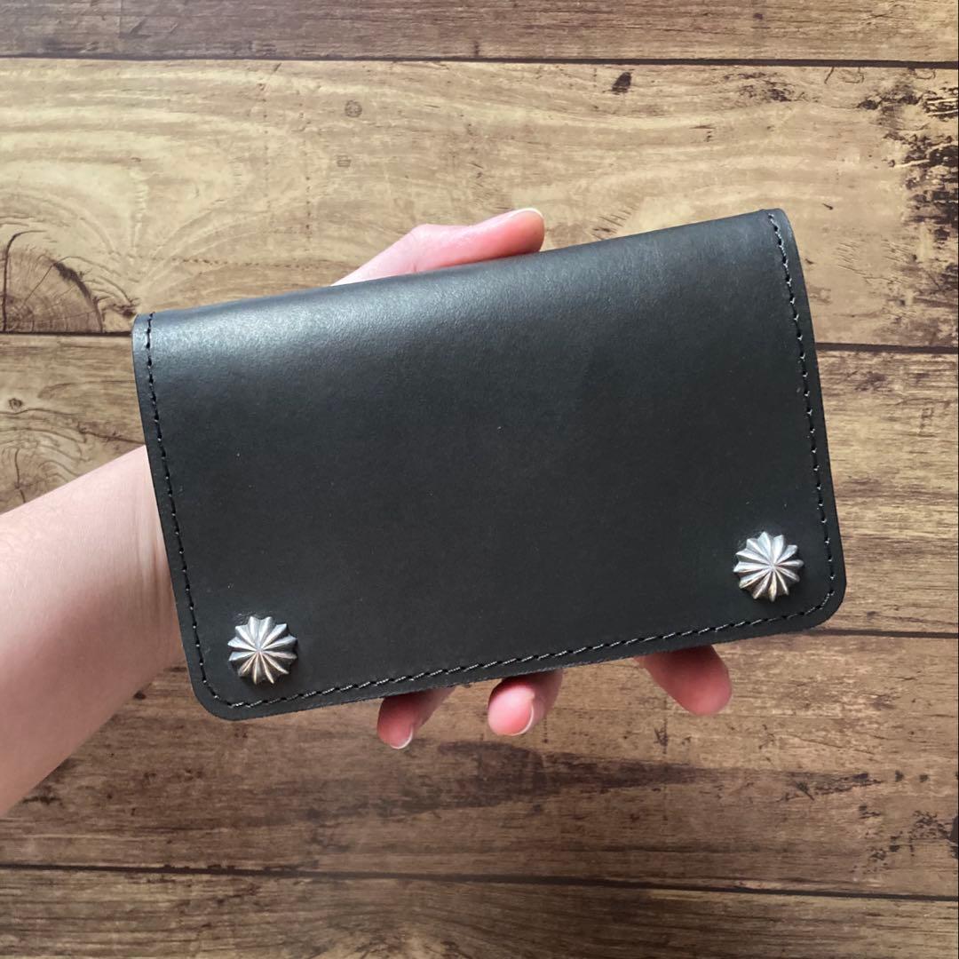 【にゃる柚鈴様ご確認用】ミドルトラッカーウォレットブラック【お札を折らずに収納】