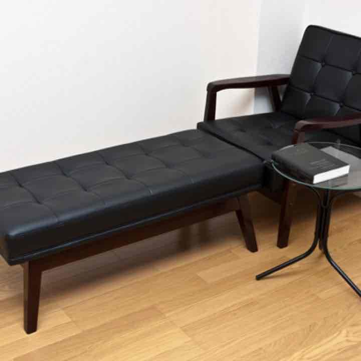 大人気✨レトロベンチ　PVC　BK/WH