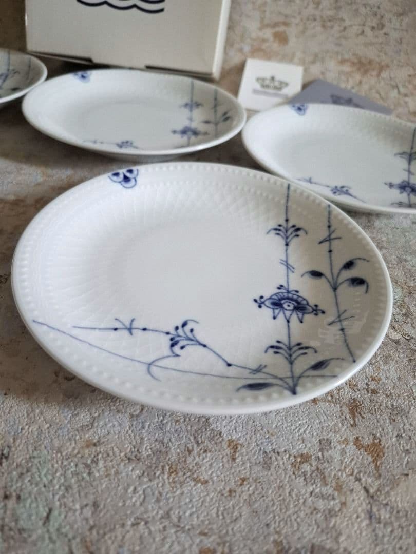 【未使用品】①ロイヤルコペンハーゲン ブルーパルメッテ プレート 5枚 15cm