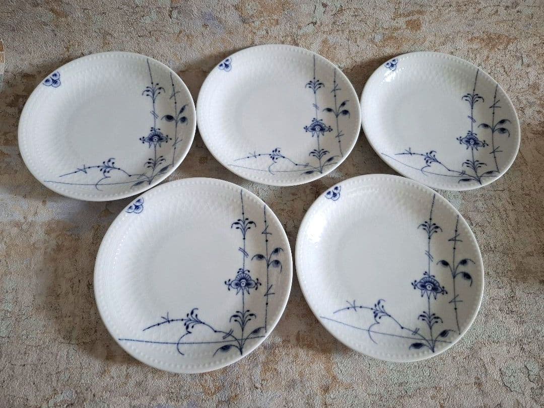 【未使用品】①ロイヤルコペンハーゲン ブルーパルメッテ プレート 5枚 15cm