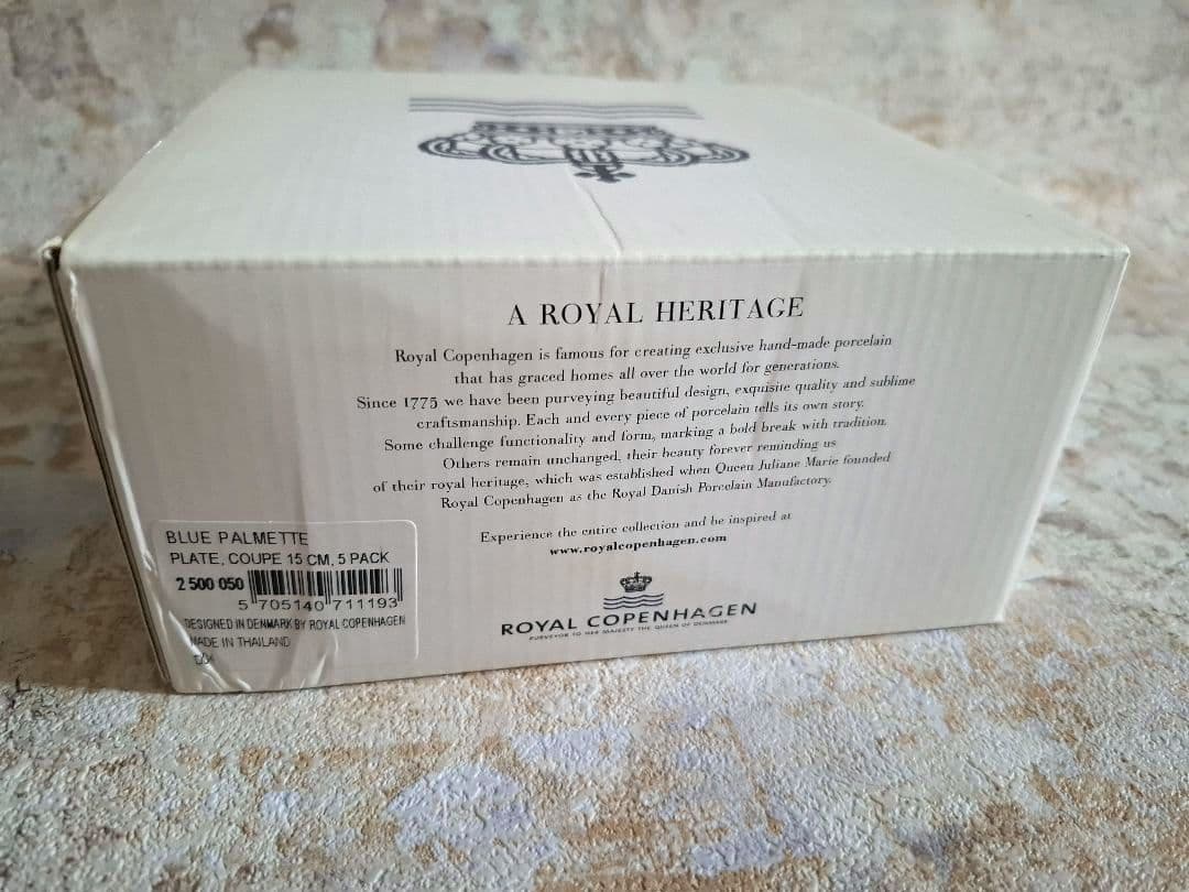 【未使用品】①ロイヤルコペンハーゲン ブルーパルメッテ プレート 5枚 15cm