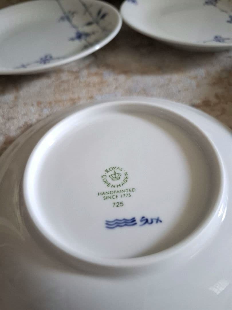 【未使用品】①ロイヤルコペンハーゲン ブルーパルメッテ プレート 5枚 15cm