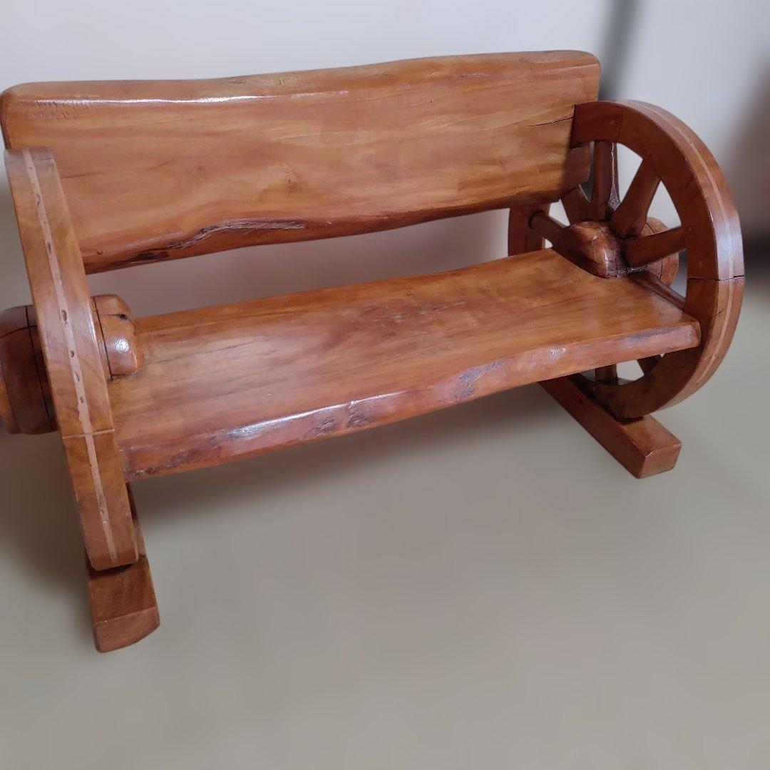 木彫り/手彫り/手作り/木製車輪ラック