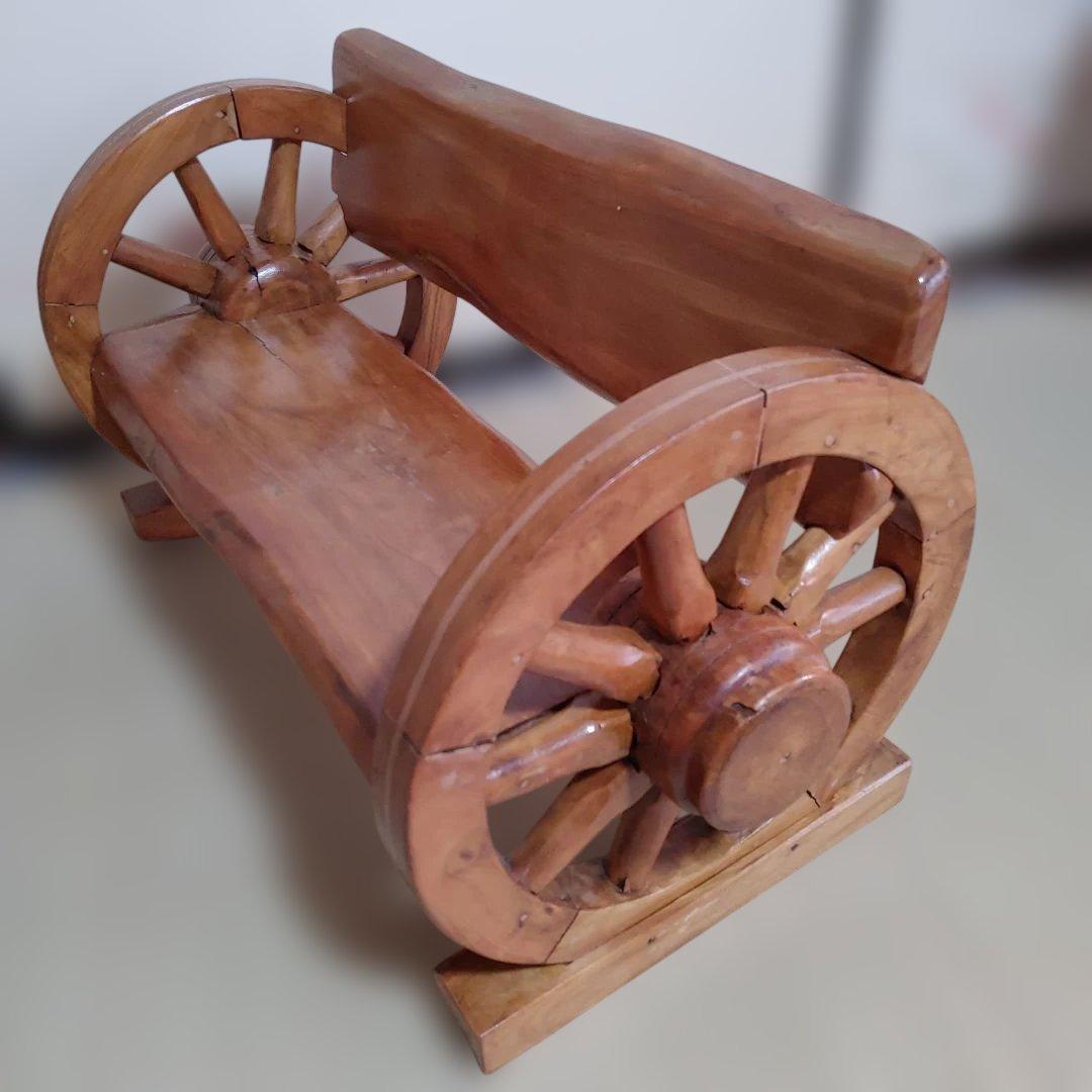 木彫り/手彫り/手作り/木製車輪ラック
