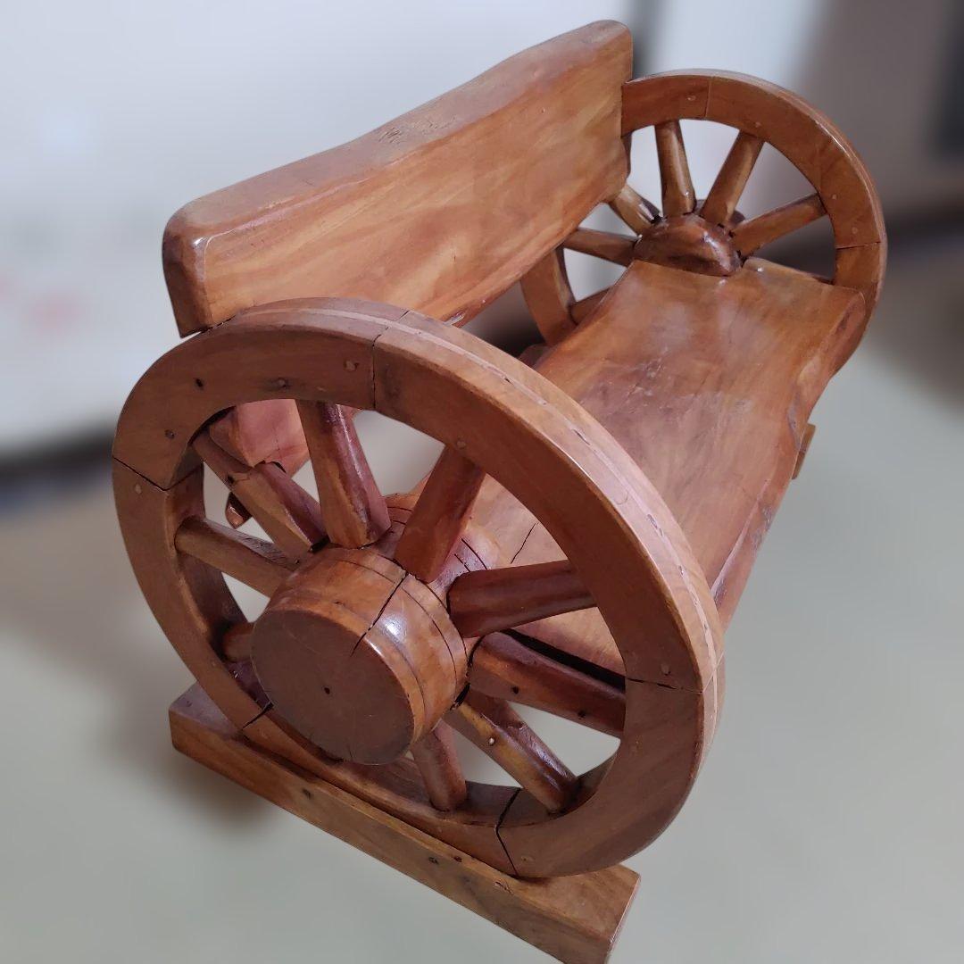 木彫り/手彫り/手作り/木製車輪ラック