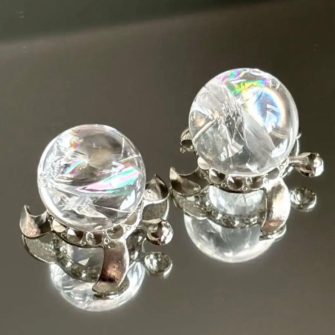 商談中2個セット‼️激虹アイリスクォーツ ミニスフィア 25.2mmと24.2mm