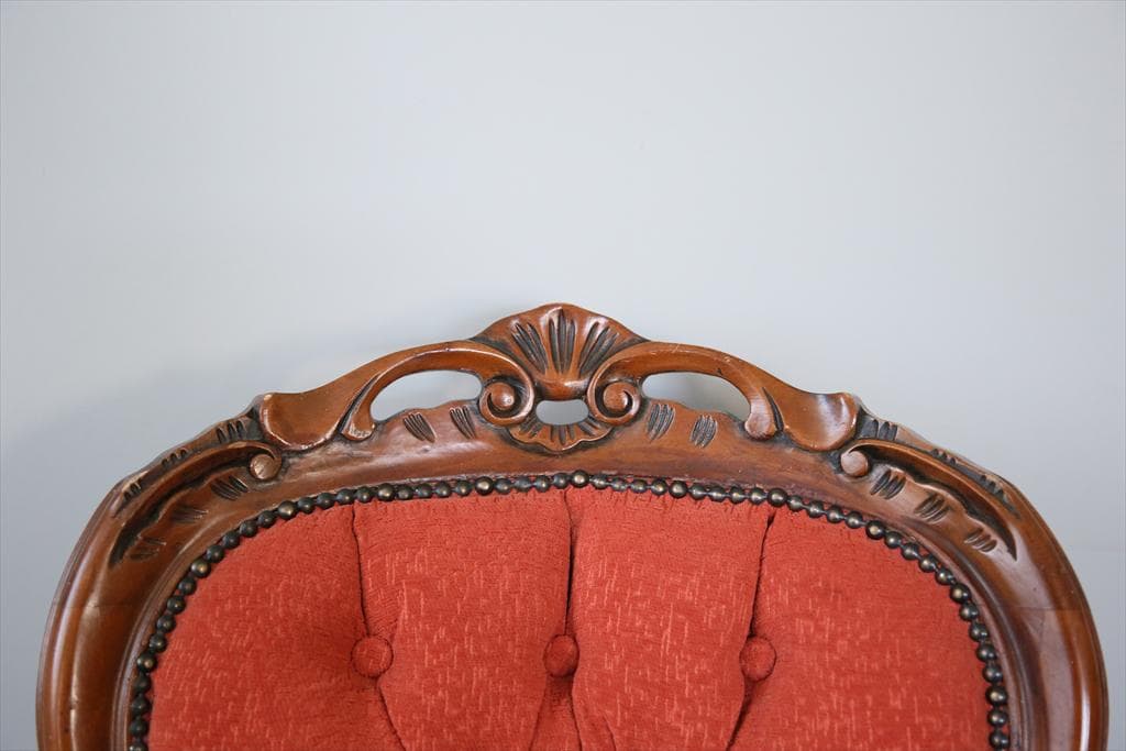 英国アンティーク猫脚ナーシングチェア/木製椅子イス/腰掛け椅子ソファ(88-30