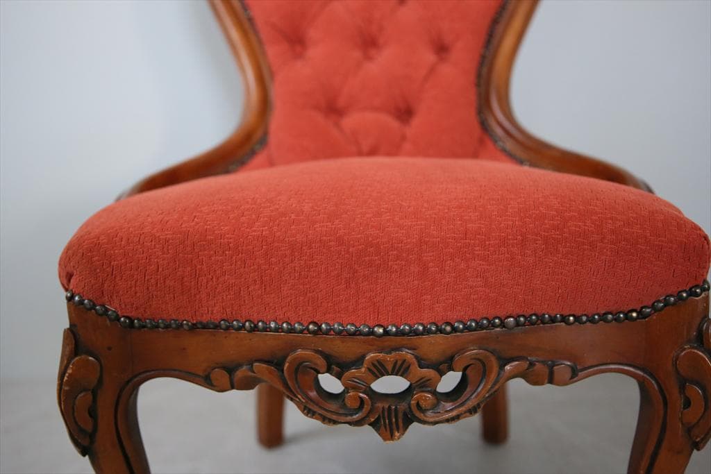 英国アンティーク猫脚ナーシングチェア/木製椅子イス/腰掛け椅子ソファ(88-30