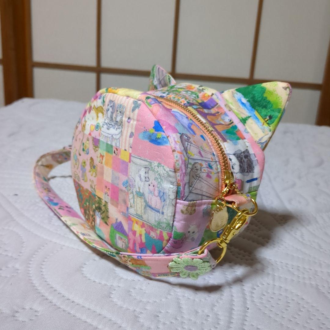 新柄…ユキエモンアニバーサリーパッチワーク ピンク系…コロンと猫