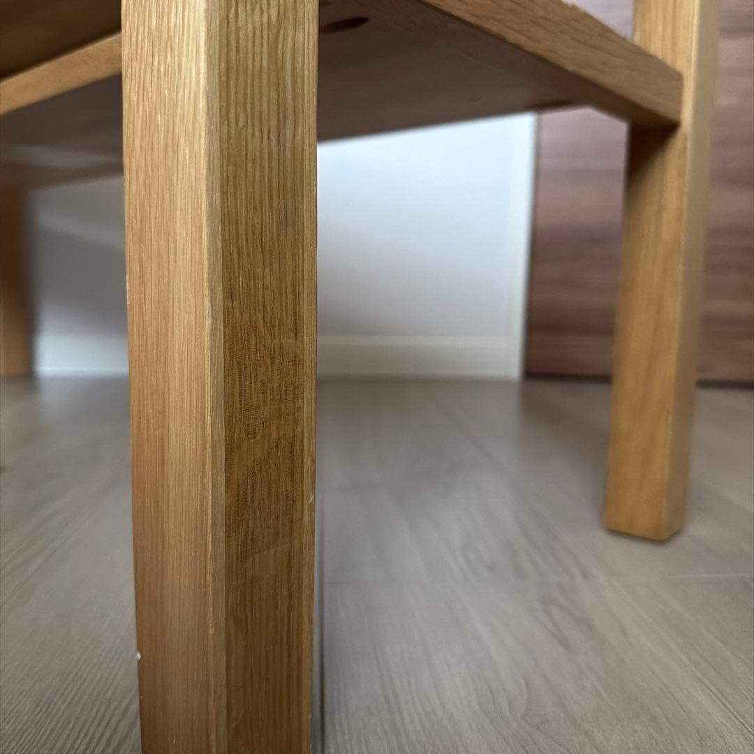 無印良品　無垢材ベンチ　ローテーブル　オーク材　板座