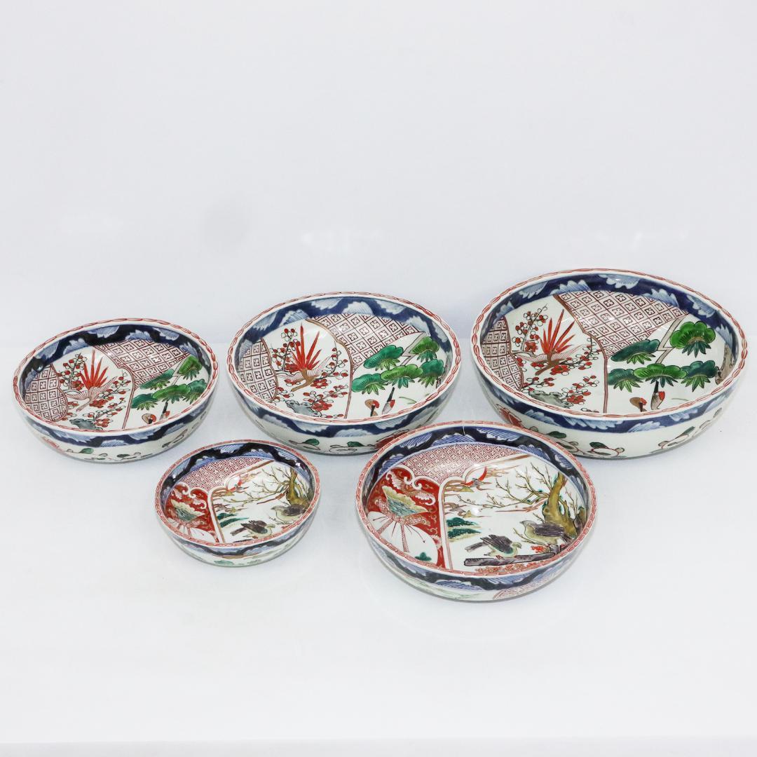 古伊万里 染付 金彩 鉢 5客セット 蛇の目高台 - メルカリ
