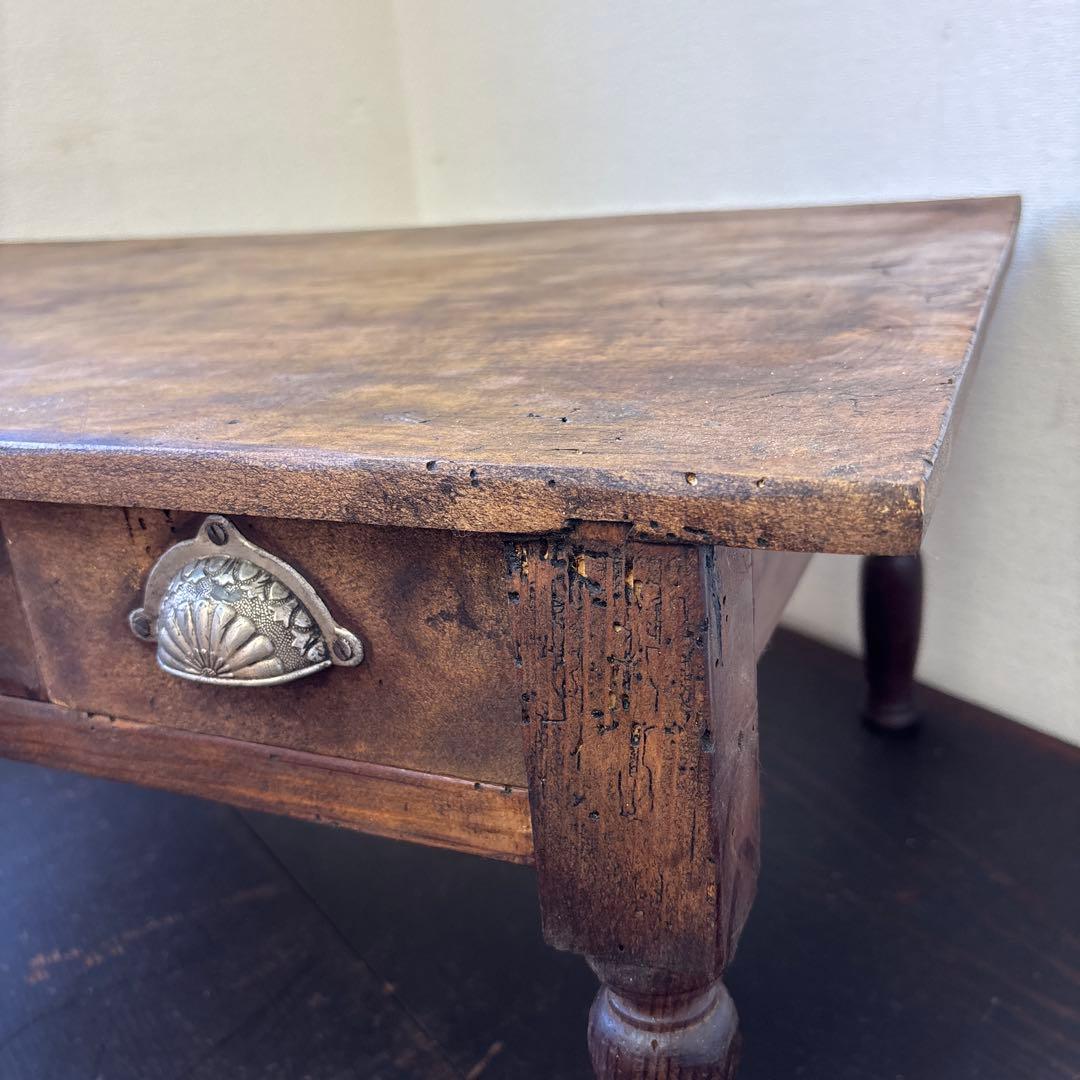 昭和レトロ 文机 ローテーブル 引き出し3杯 古家具 木製 机 ヴィンテージ