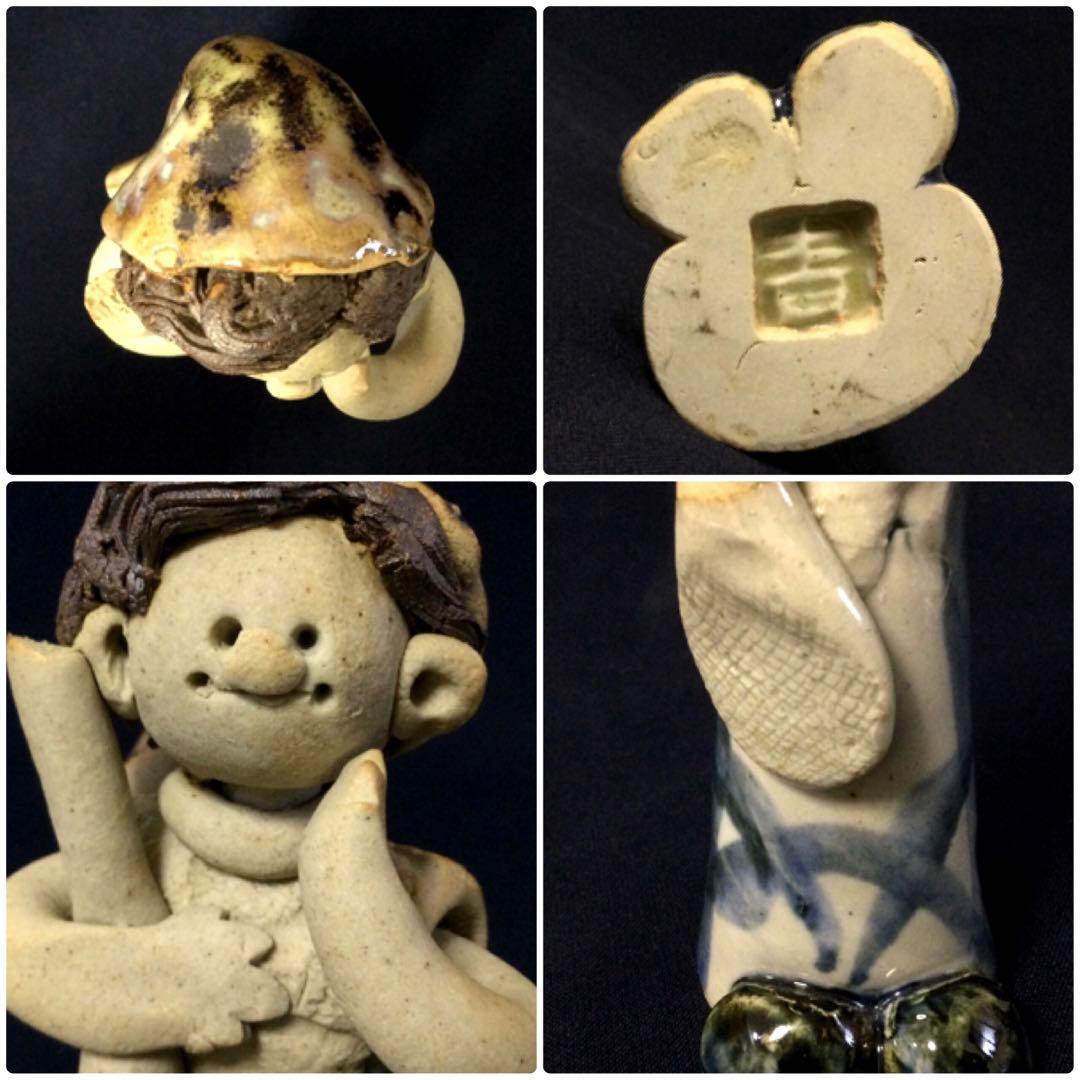 砥部焼 青芳人形 3体セット 楽器 陶器人形 森元青芳作 置物 T364