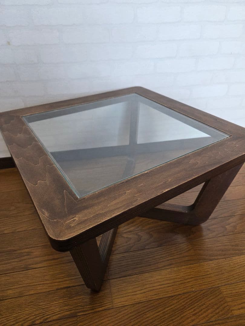 木製家具、ガラストップセンターテーブル、ローテーブル、