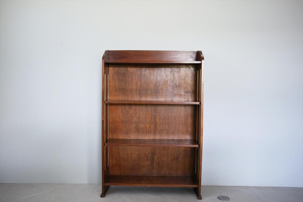 英国アンティーク木製ブックシェルフ/本棚/食器棚/飾り棚/収納ラック89-121