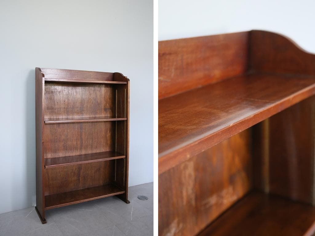 英国アンティーク木製ブックシェルフ/本棚/食器棚/飾り棚/収納ラック89-121