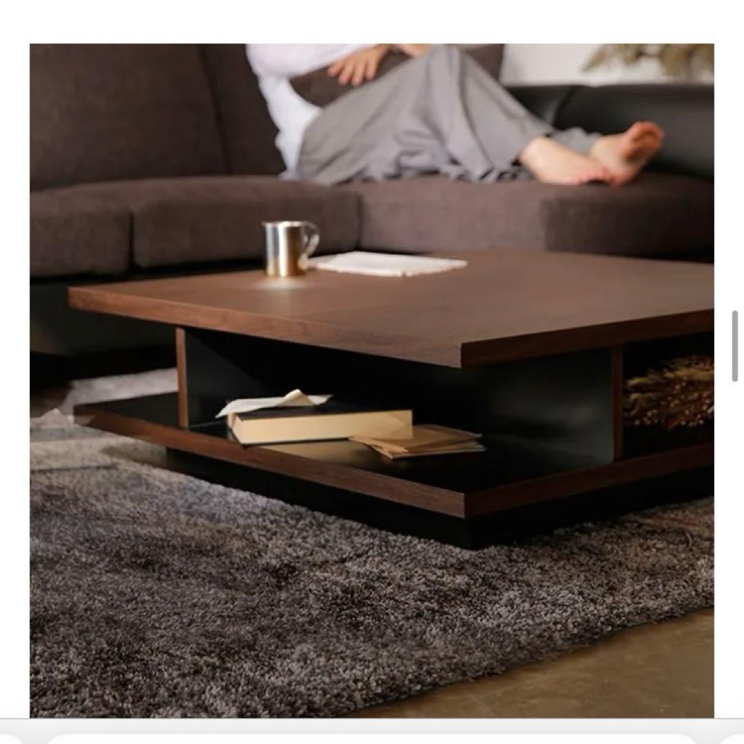 LOWYA【美品】【完売品】ローテーブル 収納付き　日本製