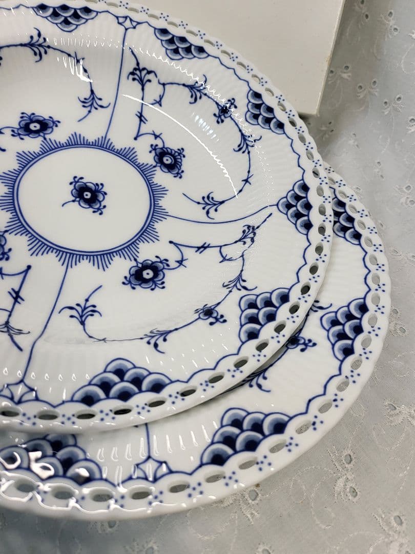 2枚✨ロイヤルコペンハーゲン ブルーフルーテッド フルレース プレート 深皿