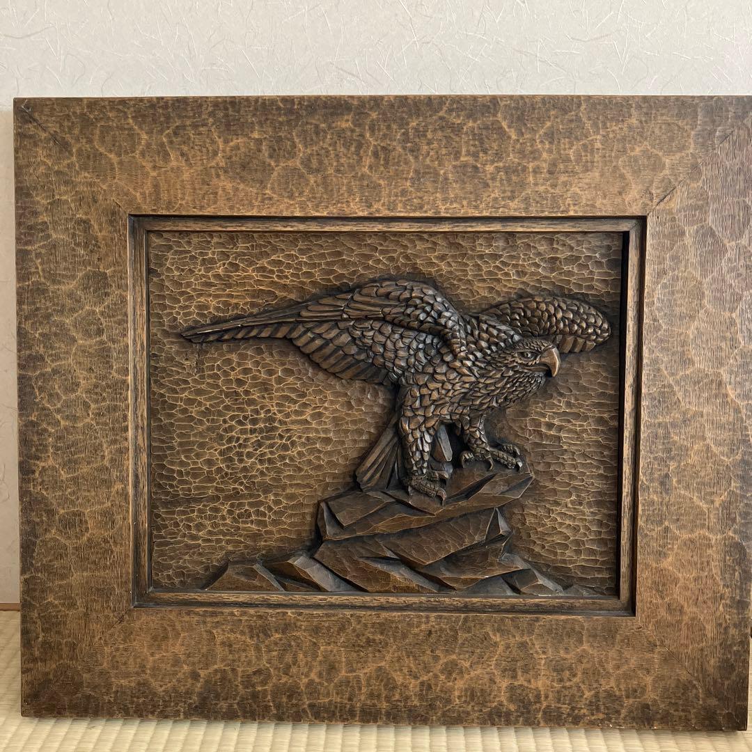 山様専用 鷹 彫刻レリーフ 中宮博 - メルカリ