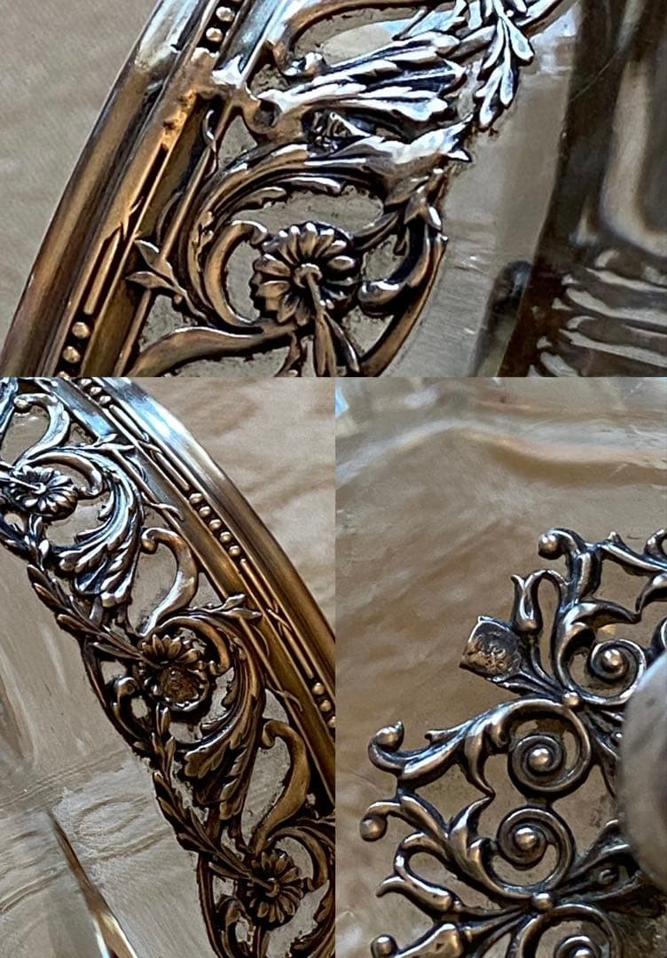 ①パリ窯／プレート ②ボンボニエール／クリスタル＋純銀 ③レードル／純銀