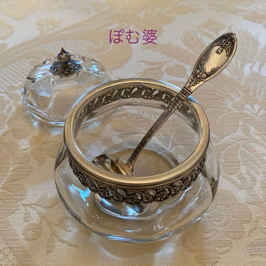 ①パリ窯／プレート ②ボンボニエール／クリスタル＋純銀 ③レードル／純銀